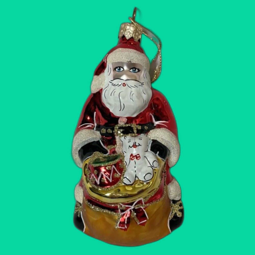 Vintage Hand-Painted Santa Ornament